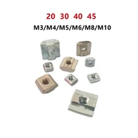 20pcslot m3 m4 m5 m6 m8 m10 slide square nuts t track sliding hammer nut for fastener aluminum profile 2020 3030 4040 4545