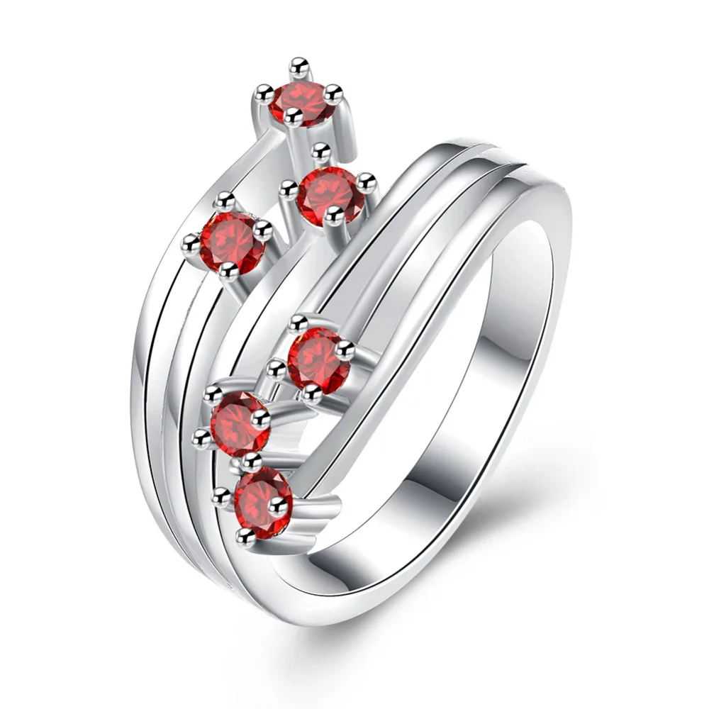 

CAR060 Romantic 925 Sterling Silver Zirconia stone spiral round design Ring Female Wedding