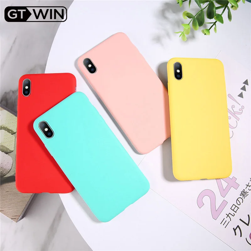 GTWIN карамельный цвет чехол для телефона iPhone XS Max XR X 8 Plus простой силиконовый 6 6S 7