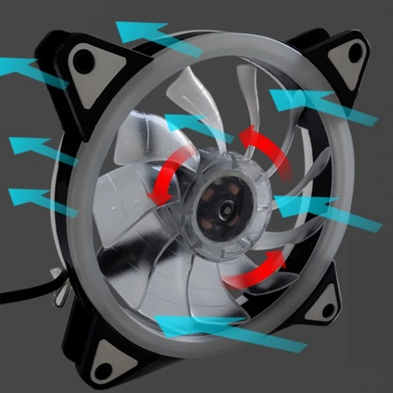 

Rainbow Rgb Chassis Fan 5 Pcs with Hub Remote Control 12Cm Fan Aurora Solar Eclipse Color Changing Light Inside Glow