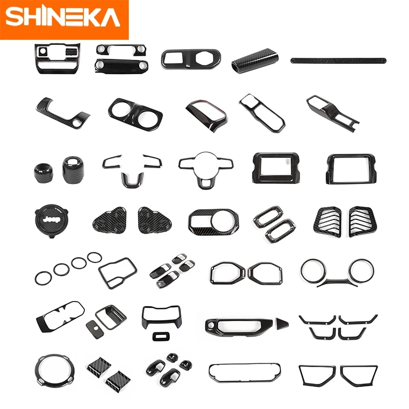 SHINEKA автомобильные наклейки для украшения интерьера из углеродного волокна ABS