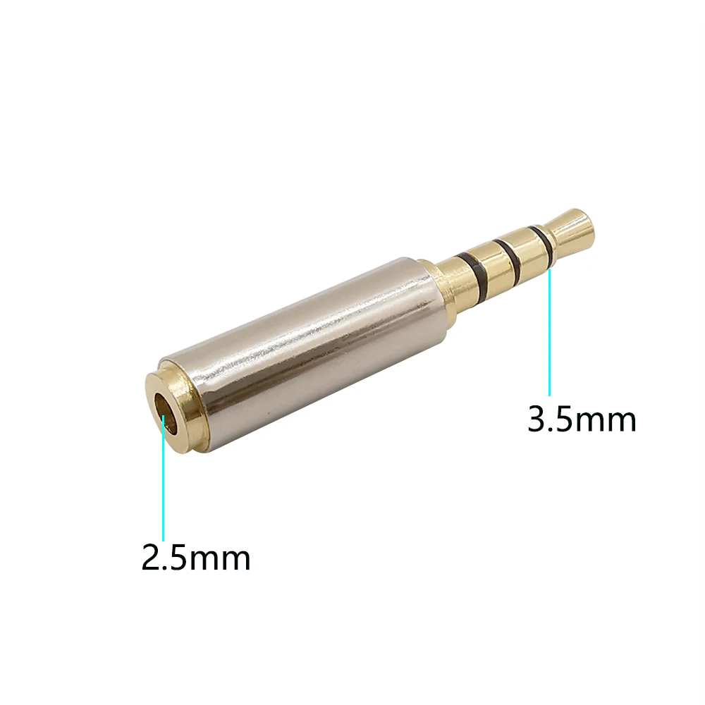 

1 шт. Позолоченный разъем 2,5 мм на 3,5 мм штекер аудио стерео адаптер 2,5 мм штекер на 3,5 мм гнездо конвертер для наушников