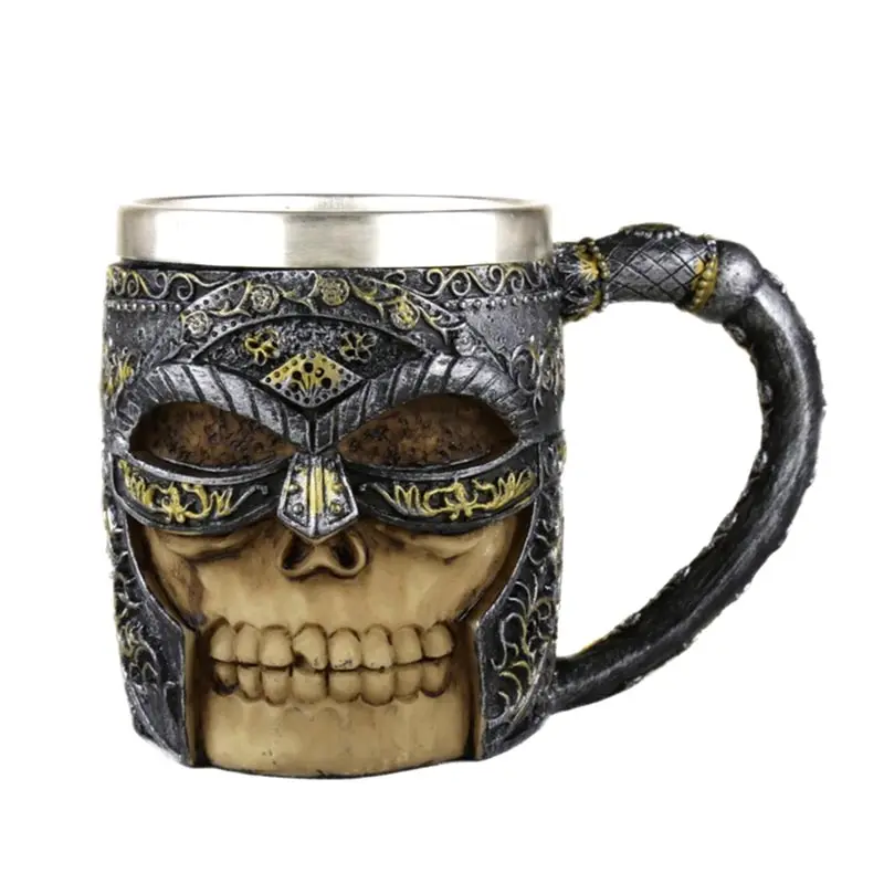 Omife Creative Skull Mug Game Of Thrones 3D Beer Cups Viking Anime Wine Tumbler Cartoon Coffee Cup Halloween Mugs Gift Drinkware - Цвет: Eye mask Skull