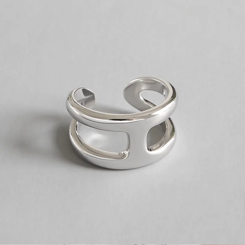 

Реальные 925% стерлингового серебра открытие Слои кольцо для очаровательные женские вечерние модные ювелирные украшения классические аксес...