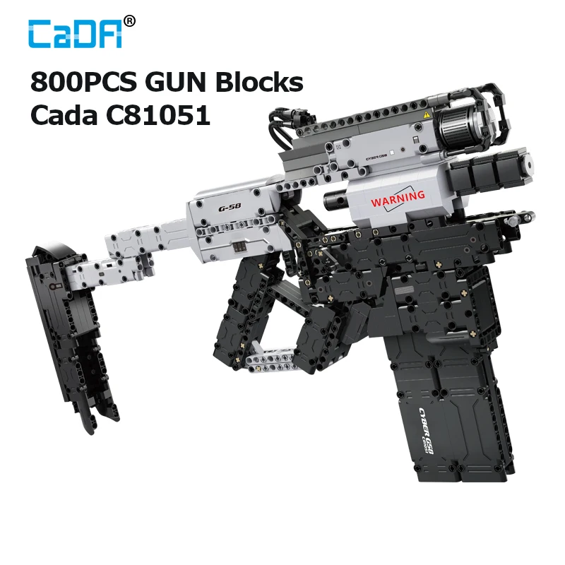 

Cada 800pcs C81051 Military G58 Submachine GUN Model Building Blocks City Police Compatible WW2 Pistol Bricks Toys Gifts for Kid