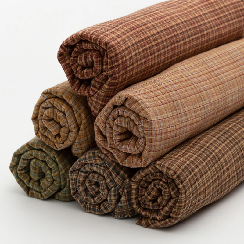 

143cmx50cm thin shirt skirt cotton fabric in summer small checker cloth yarn dyed plaid fabric for pillowcase Sheet