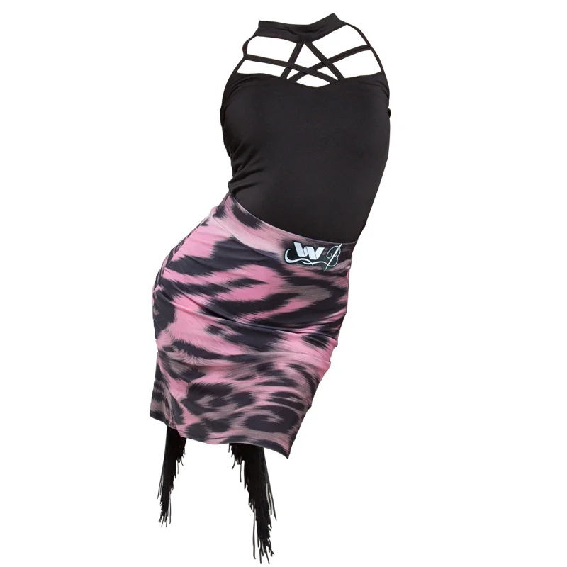 

Latin Dance Dress Kids Fashion Leopard Print Fringed Skirt Girls Latin Dancing Practice Wear Tango Rumba Cha Cha Samba DN6013
