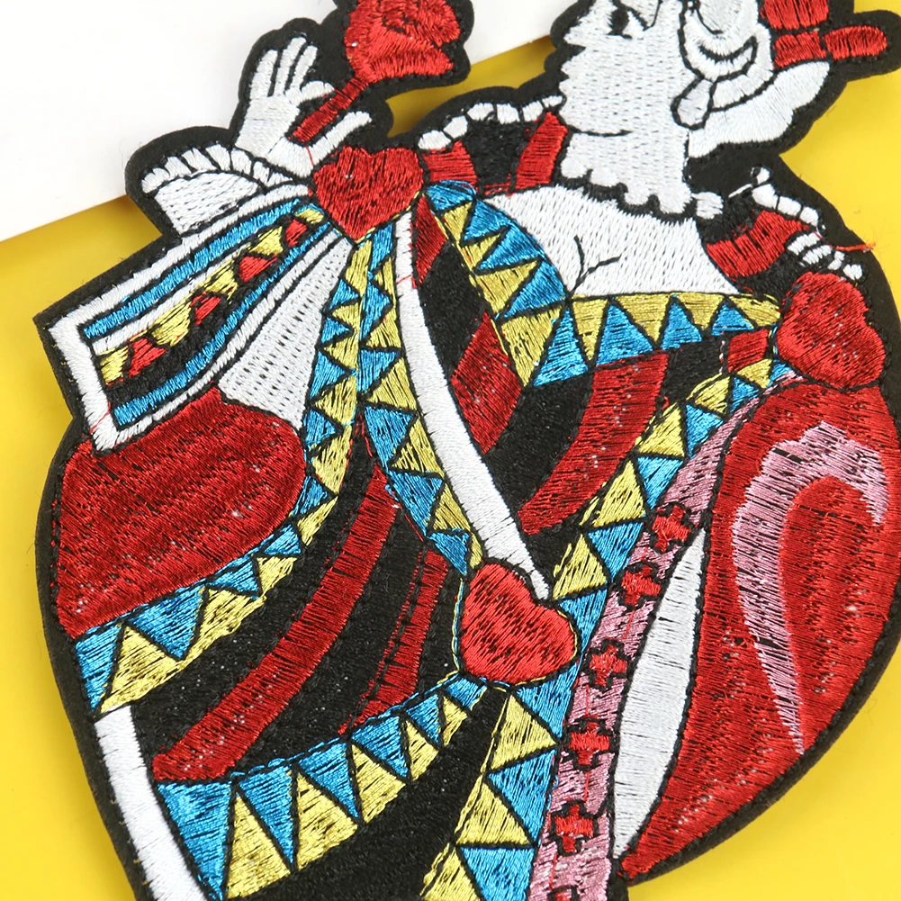 

Poker Queen British Style Large Embroidery Cloth Stickers DIY Clothing Luggage Accessories Decorative Patch Stickers A Pair