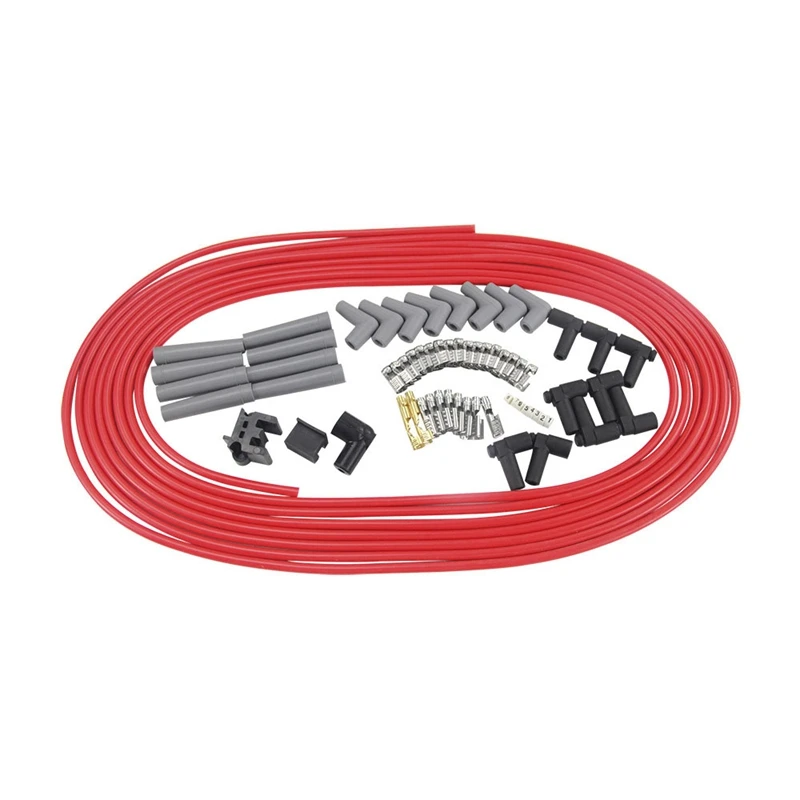 Preço 10 M/conjunto Spark Plug Fios Núcleo Espiral 8.5mm Vermelho Para Chrysler Hemi Pro Estoque Para Ford Dodge Conjunto WLR-SSC01