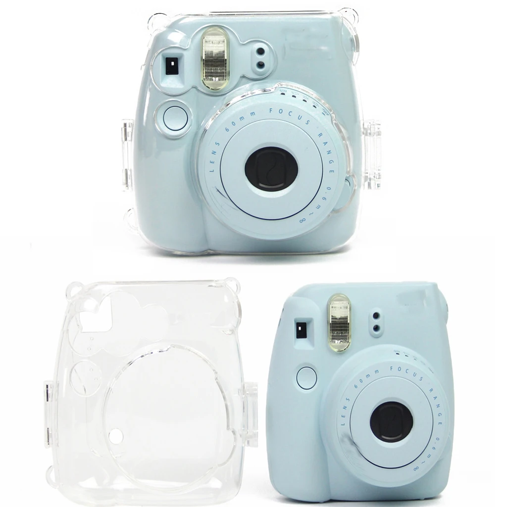 Прозрачный жёсткий защитный чехол с ремешком для Fujifilm Instax Mini 8/9/8 + камеры|Сумки