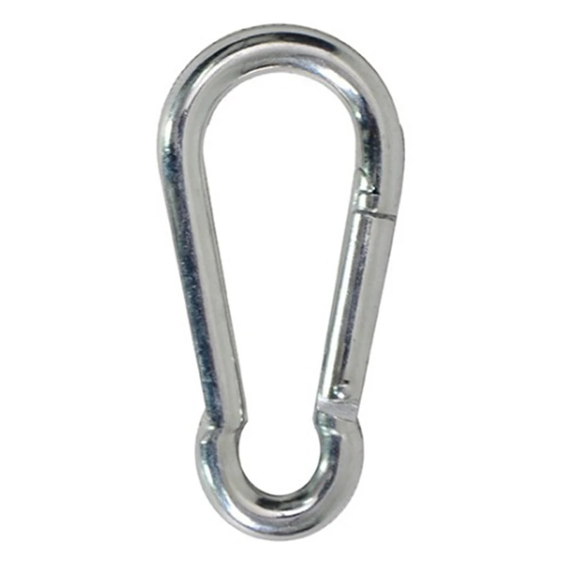 

1pc Silver Carabiner Snap Buckle Spring Hook Hiking Keychain Indoor Outdoor Children's Swing Interface 8x80mm