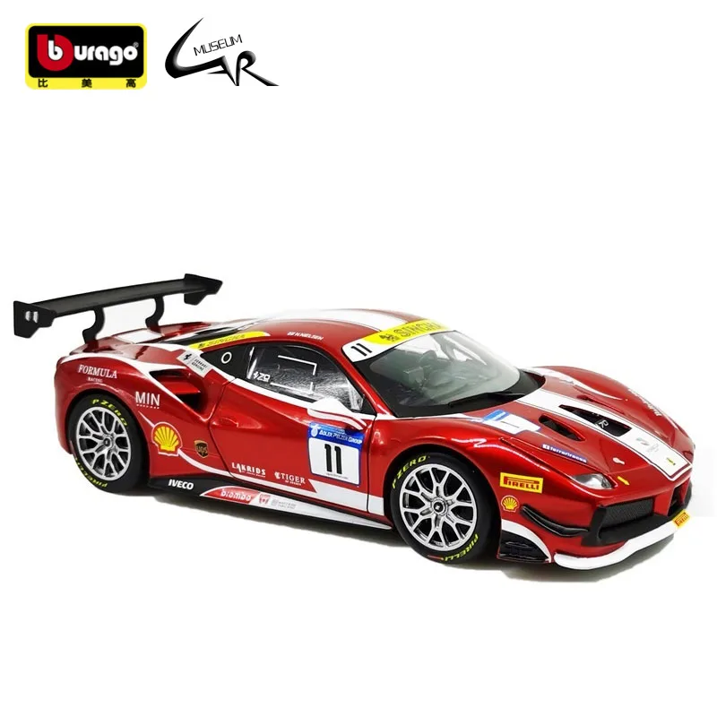 

Bburago 1:24 Ferrari 488 вызов формула гонки 2017 No11 литая ралли масштабная модель автомобиля комплект дисплей коллекции подарок игрушка