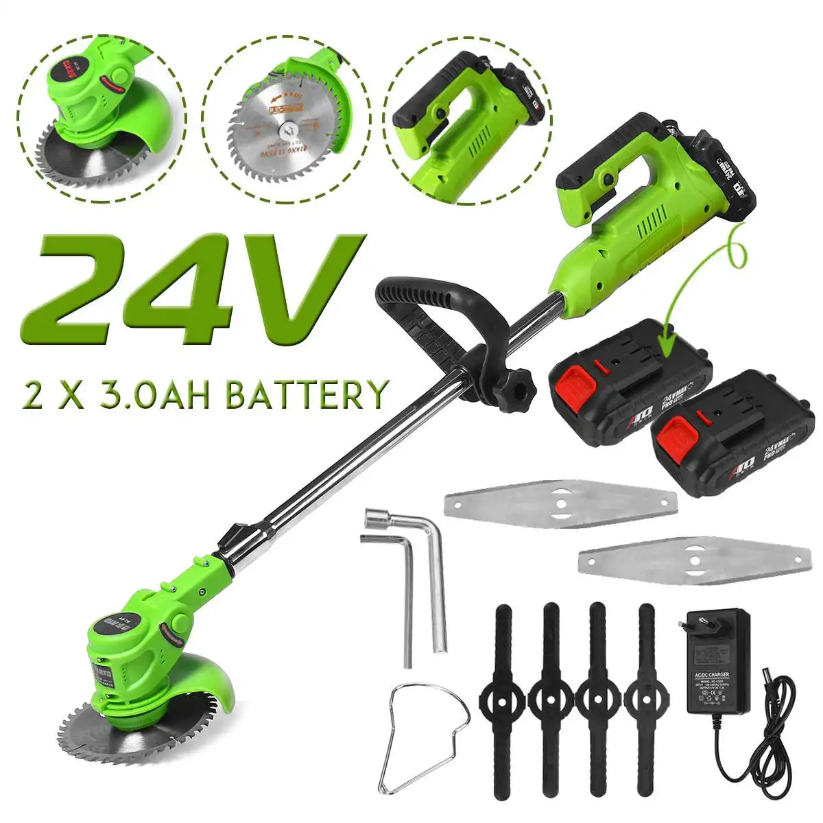 Ручная электрическая газонокосилка беспроводной триммер для травы и живой