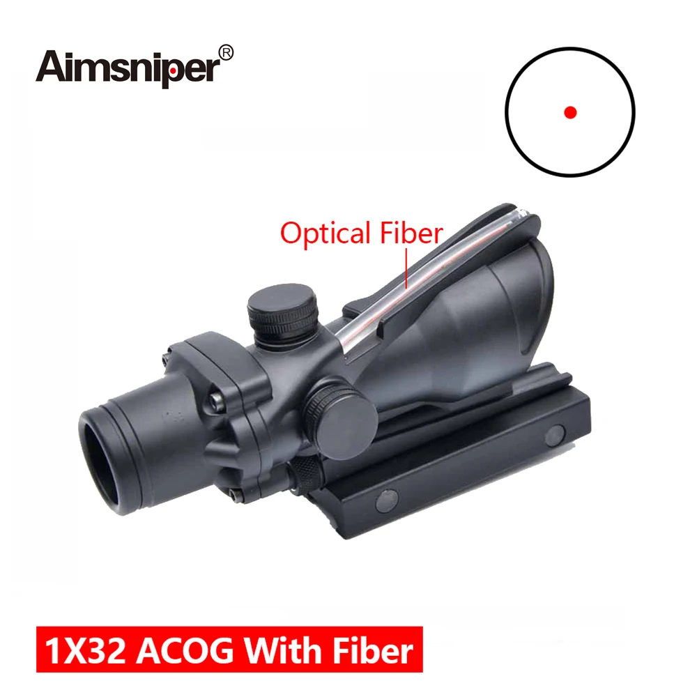Оптический оптический прицел Aimsniper ACOG Style 1X32 с красной точкой тактический