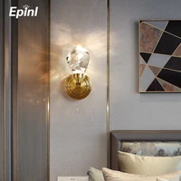 2021 modern led crystal wall lamp copper living room bedroom bathroom light projection luxury tv wall light bar home decor light