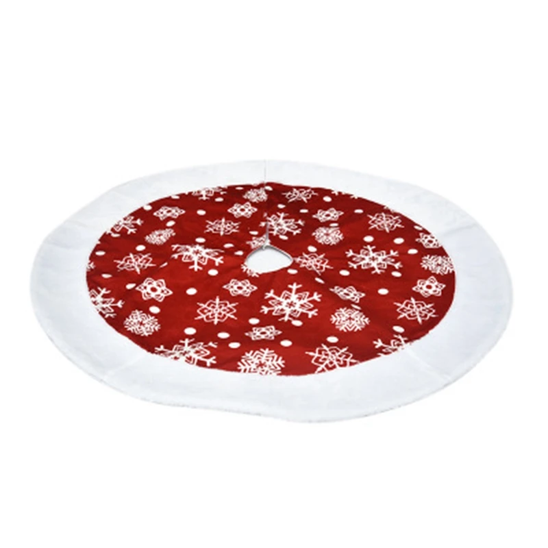 

2-Piece Set of Christmas Ornaments, White Border, Snowflake Tree Skirt, Christmas Tree Apron, Scene Dressing Supplies