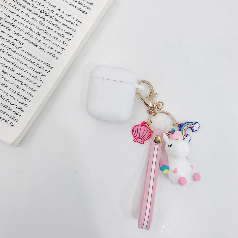 AB4 Для AirPods чехол с милым брелком Единорог/мини конфеты фрукты аксессуары чехол s Для Air pods 2 Силиконовый беспроводной чехол для наушников - Цвет: AB4