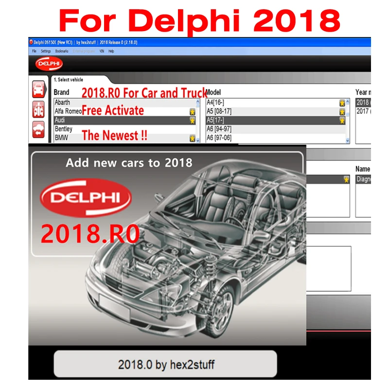 Новинка 2018 Delphi Для отправка CD DVD Бесплатная активация 2018.R0 для Delphis 150e Multidiag Vd Ds150e с