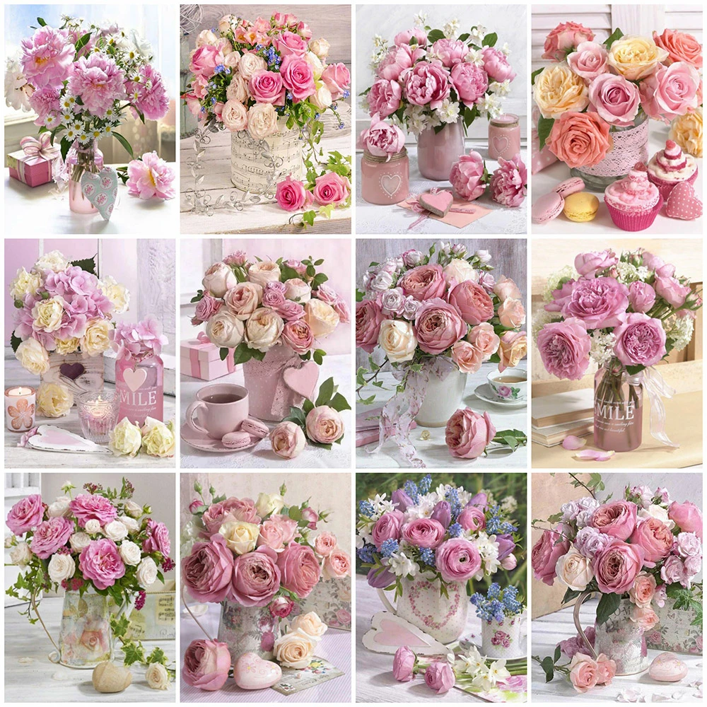 Купи MomoArt 5D DIY Diamond Embroidery Peony Cross Stitch Kit Diamond Painting Flower Full Square Round Mosaic Art Home Decorations за 279 рублей в магазине AliExpress