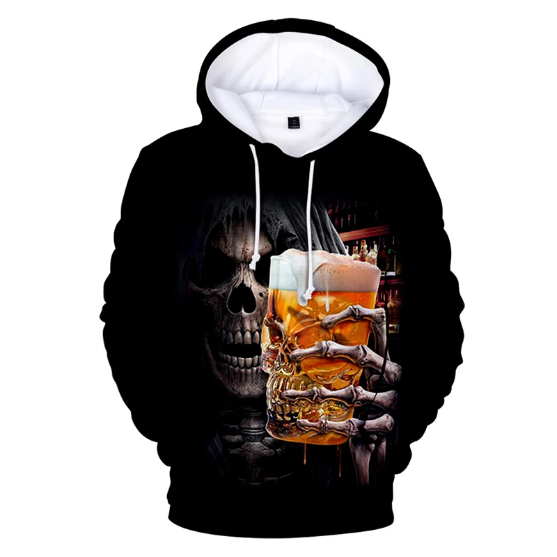 

Fashion Print Skull Beer Cool 3d Hoodies Pullover Sport Skateboard Men Women Hoodie Tops Long Sleeve Harajuku Hooded Sweatshirts