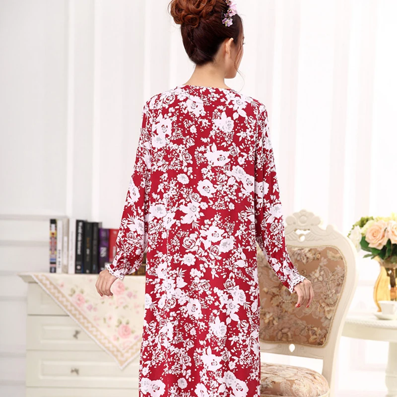 Пикантная ночная рубашка длинная хлопковая Женская Повседневная Ночная