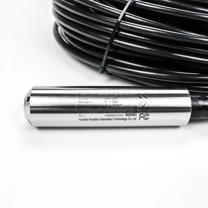 

level transducer level range 0-120m, cable length 120m, 4-20mA output signal, power supply 24vdc