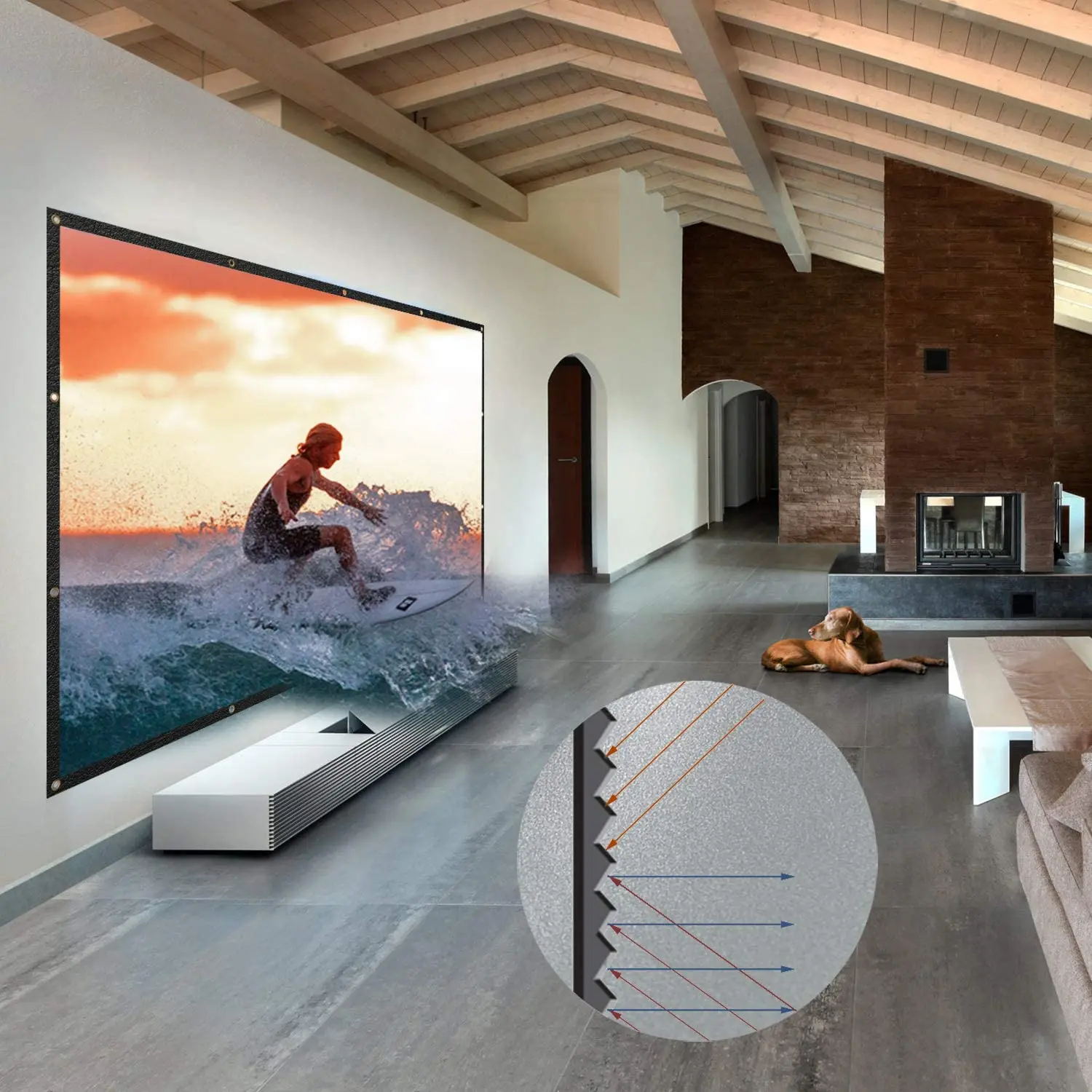 High Brightness 16:9 Metal Anti Light Curtain 60 84 100 120 133 150 Inches Home Outdoor Office Portable 3D HD Projection Screen |