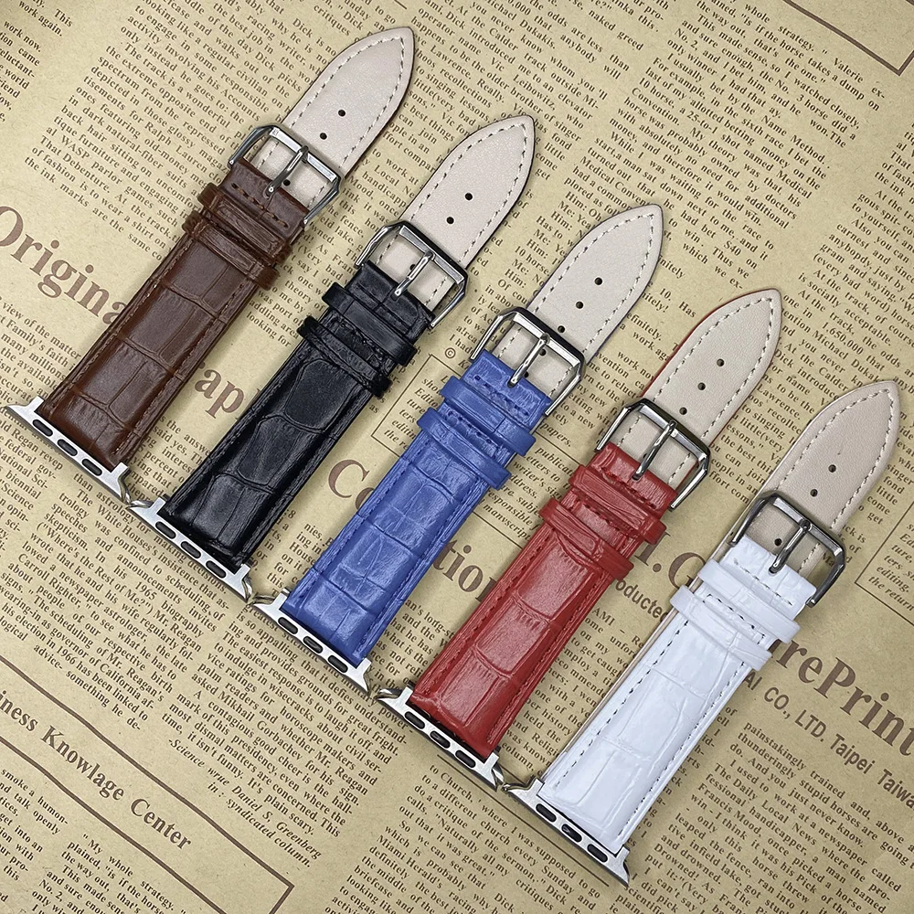 

Ремешок для часов из натуральной кожи для Apple Watch 7 SE 6 5 4 3 series 38 мм 40 мм 41 мм 42 мм 44 мм 45 мм браслет iWatch