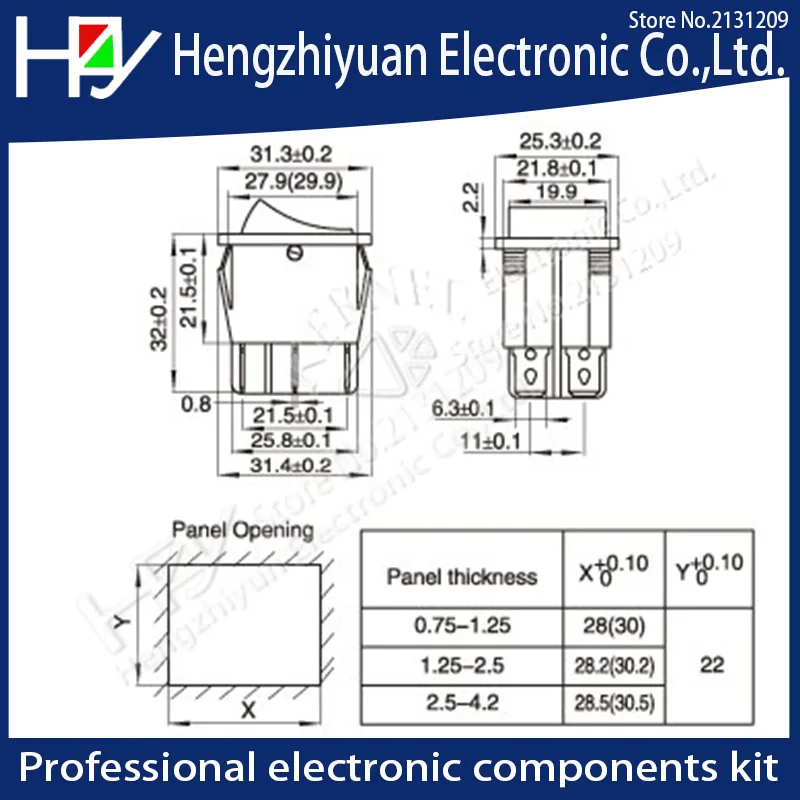 Hzy 2 шт./лот красный 4 контактный переключатель для включения/выключения лодки 16A