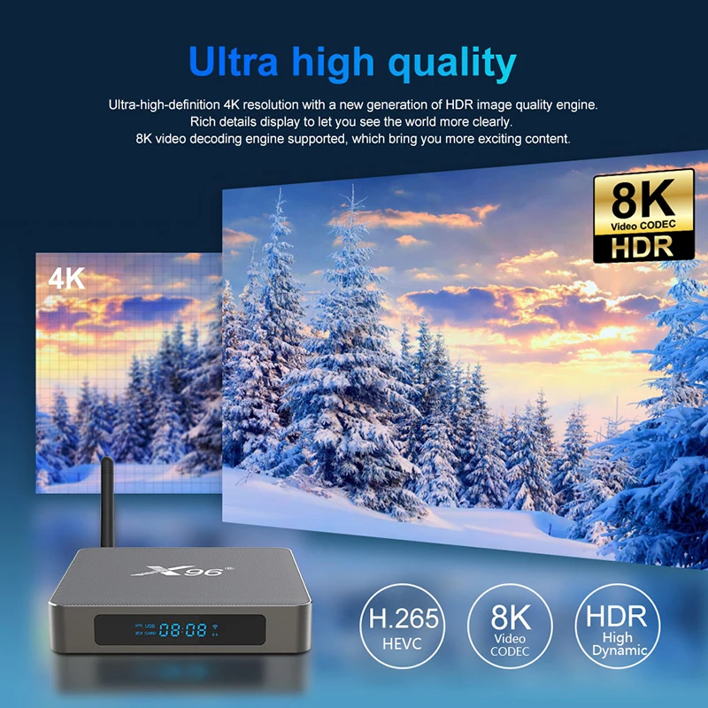 ТВ-приставка X96 X6 Android 11 8 ГБ ОЗУ 128 Rockchip RK3566 видеокодек 8K 2 t2r MIMO Двойной Wi-Fi 1000M LAN 4K