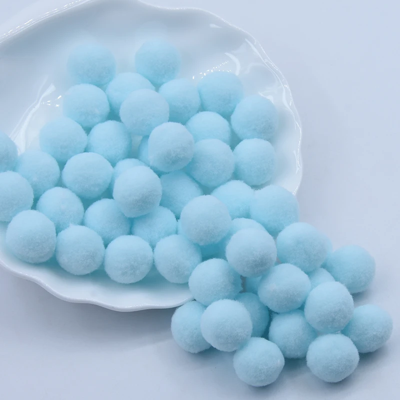 20mm25skyblue 80pcs Светильник, желтый, розовый, голубой помпон, меховые шарики, сделай сам, мягкие помпоны, помпоны для рукоделия, Свадебный декор, клей на ткани, аксессуары, 8 мм до 30 мм - Цвет: 20mm25skyblue 80pcs
