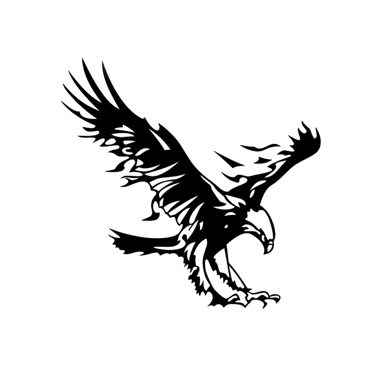 

Car Sticker Personality Animal Eagle Black/silver PVC Waterproof Sunscreen Decal Accessories 20CM* 19.2cm