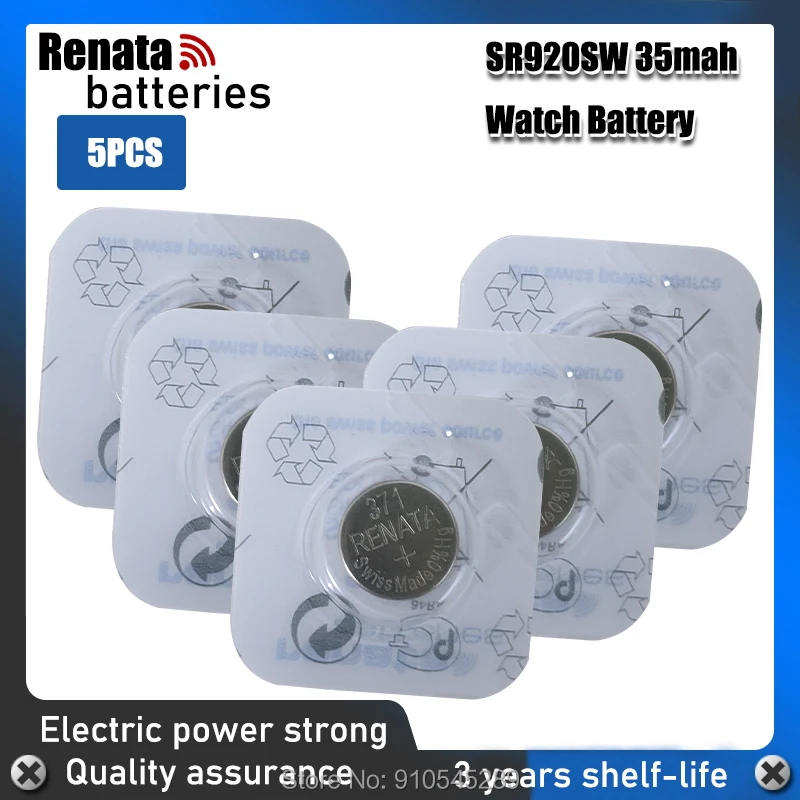 5 шт. розничная продажа новый бренд Renata долговечный 371 SR920SW LR69 LR920 AG6 часы батарея
