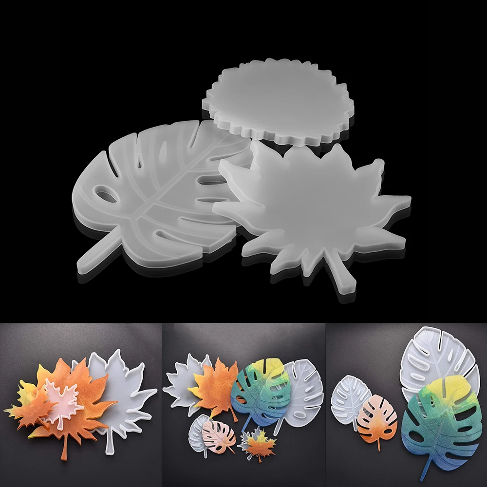 

1Bag Maple Leaf Silicone Molds UV Epoxy Resin Cup Mats Coaster Casting Mould for DIY Crafts Table Decoration Jewelry Making Tool