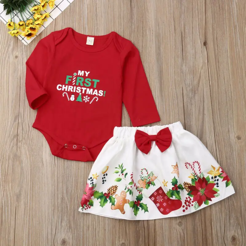Одежда на Рождество для новорожденных и маленьких девочек хлопковый комбинезон