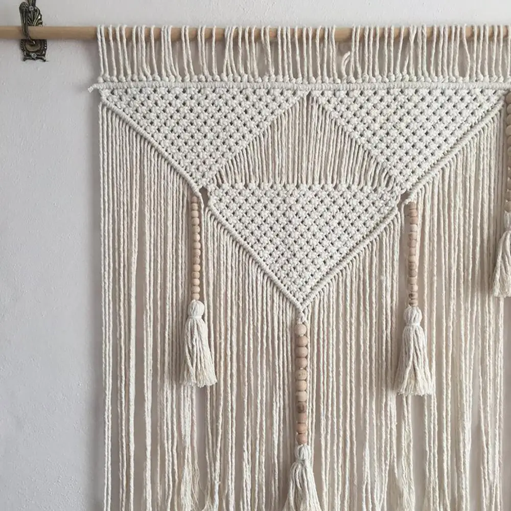 Гобелен из макраме Настенный декор в стиле бохо плетеный хлопковый гобелен