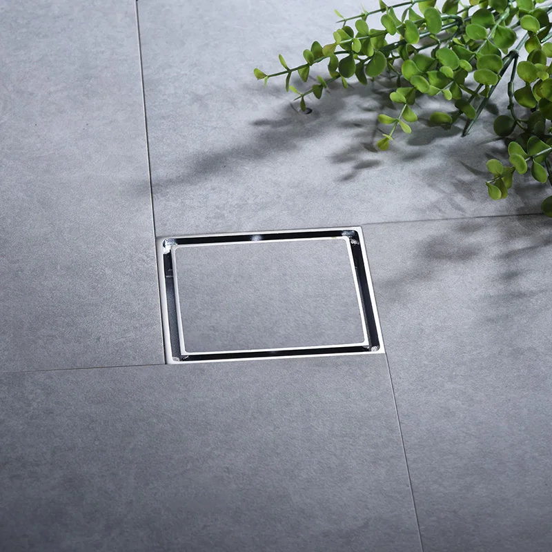 Латунный квадратный Слив для пола с автоматическим закрытием