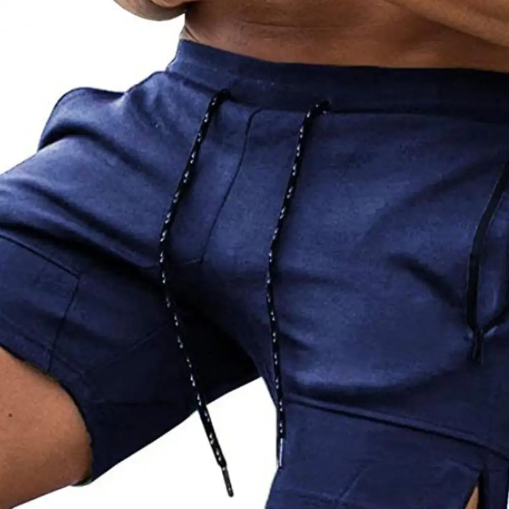 

2021 Running Shorts Men Drawstring Zipper Pockets GYM Sport Shorts Mid Rise Fitness Jogging Workout Shorts Men Sports Shorts
