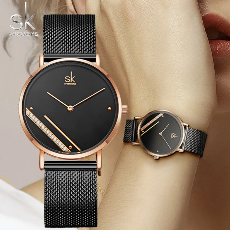 Elegant Women Watch Diamond Luxury Steel Belt Wristband Fashion Glass Mirror Casual Life Waterproof Quartz | Наручные часы