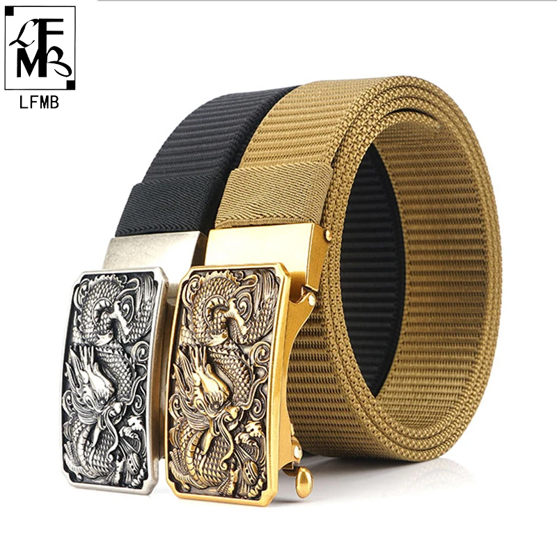 

[LFMB]Men's Military Classic Tactical Belt High Elastic Metal Hook Outdoor Training High Quality New Nylon Soldier Belts