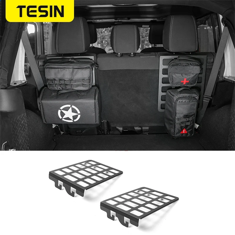 

Car Interior Seat Back Backrest Shelf Trunk Rack Luggage Carrier Holder Accessories for Jeep Wrangler JK 2007+Metal High Quality