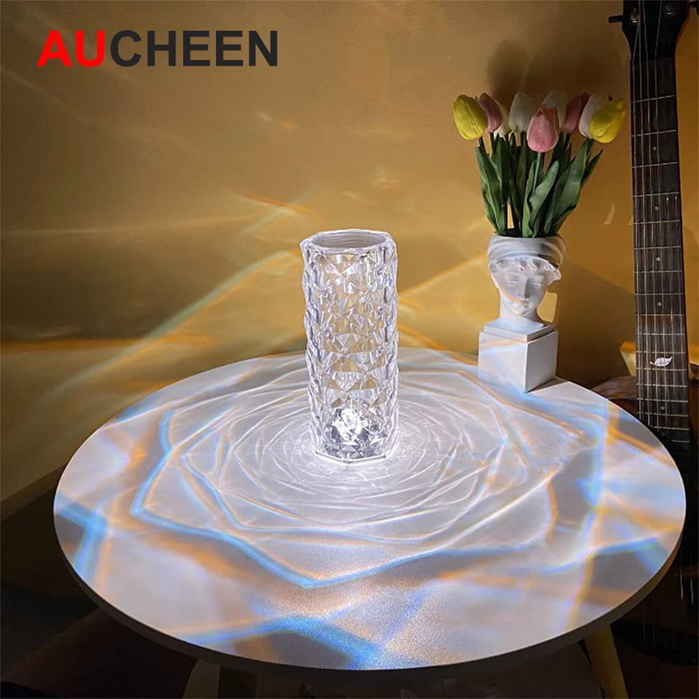 

Проекционная настольная лампа, 16 цветов, USB-зарядка, сенсорный пульт дистанционного управления, освещение для спальни, ресторана, бара