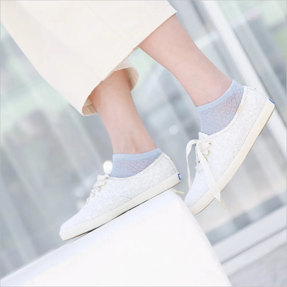 Женские летние носки Тонкие однотонные сетчатые башмачки хлопковые тапочки