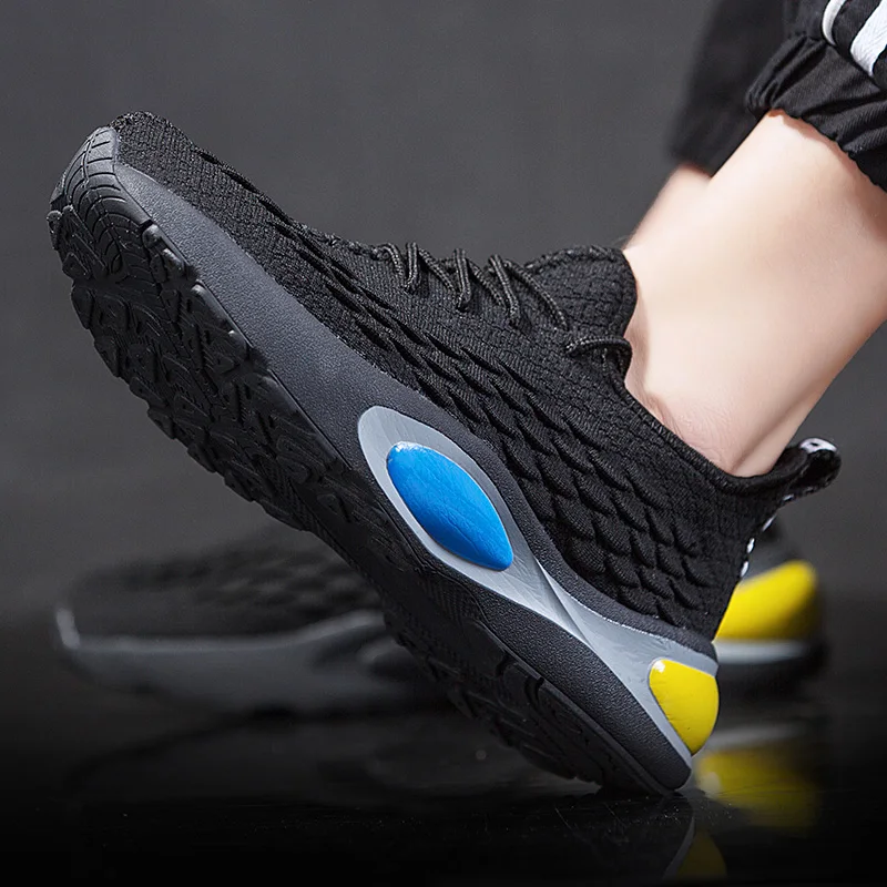 Спортивная Трикотажная обувь для бега мужские кроссовки цвет белый оригинальные