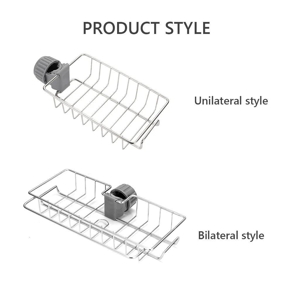 

Kitchen Stainless Steel Faucet Storage Racks Adjustable Sink Rag Sponge Draining Rack Kitchen Bathroom Soap Storage Holder Shelf