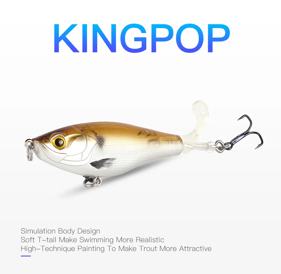 Kingdom KINGPOP Горячие Whopper рыболовные приманки 9 см 11 см Topwater искусственные приманки Высокое качество Поппер мягкий вращающийся хвост воблеры