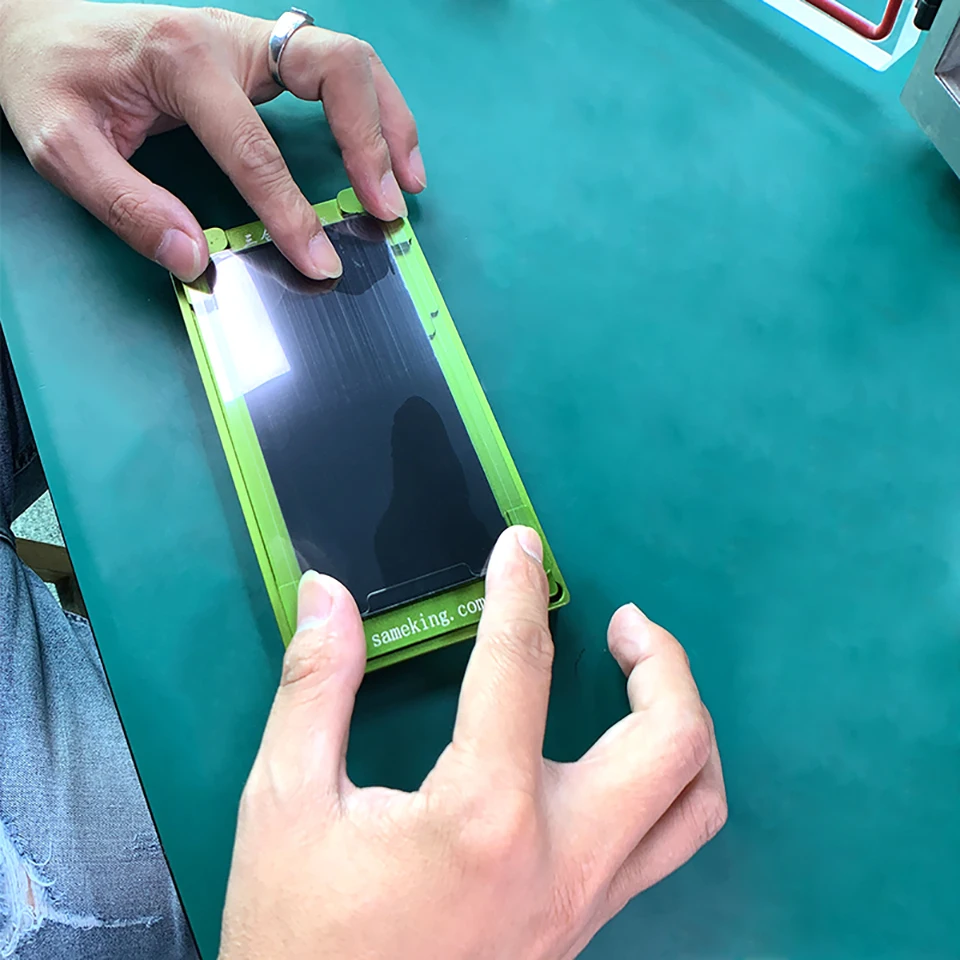 Sameking зеленая ламинированная форма для iphone x xs max с клеевой чистящей накладкой для YMJ машины