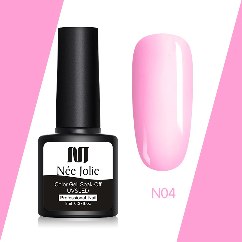 N04 Набор гель-лаков NEE JOLIE UV Vernis полуперманентный праймер верхнее покрытие 8 мл Гель-лак для ногтей маникюр Гель-лаки для ногтей - Цвет: N04