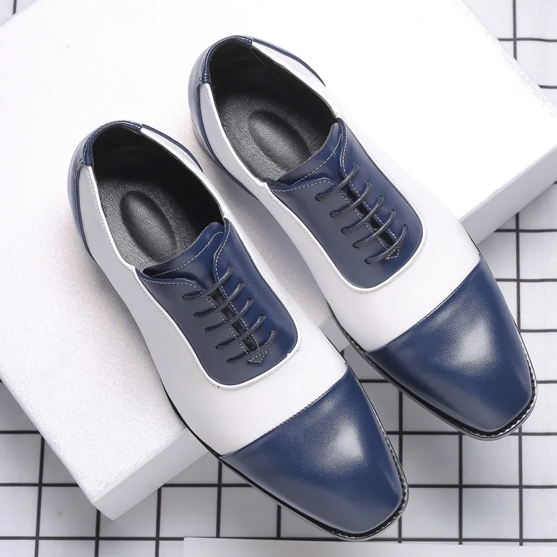 Мужские деловые туфли оксфорды на шнуровке лоферы плоской подошве вечерние