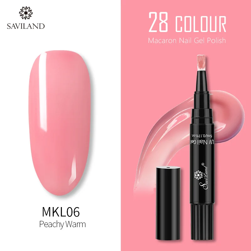 MKL06 SAVILAND 28 цветов блеск Макарон гель лак для ногтей ручка замочить от лак для ногтей праймер верхнее покрытие УФ гель лак для нейл-арта инструменты - Цвет: MKL06